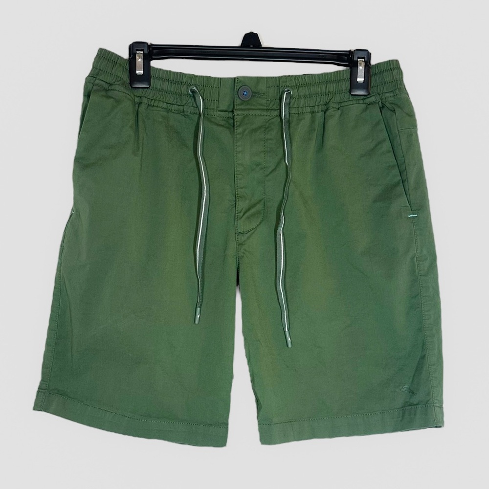 Tommy Bahama Size Medium Oceanside Poplin Pull-On Shorts Stretch 8" Green Casual